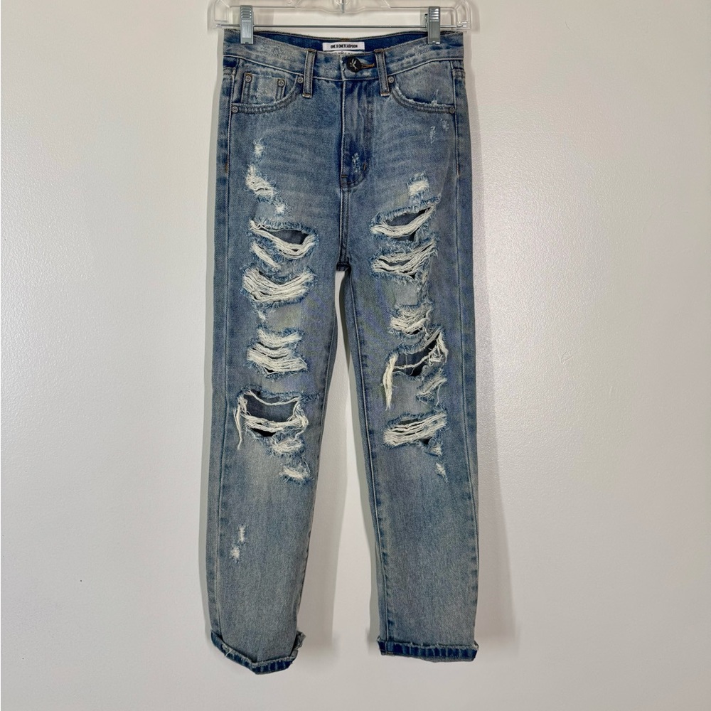 One Teaspoon Blue Distressed Ankle Jeans *New without Tags*